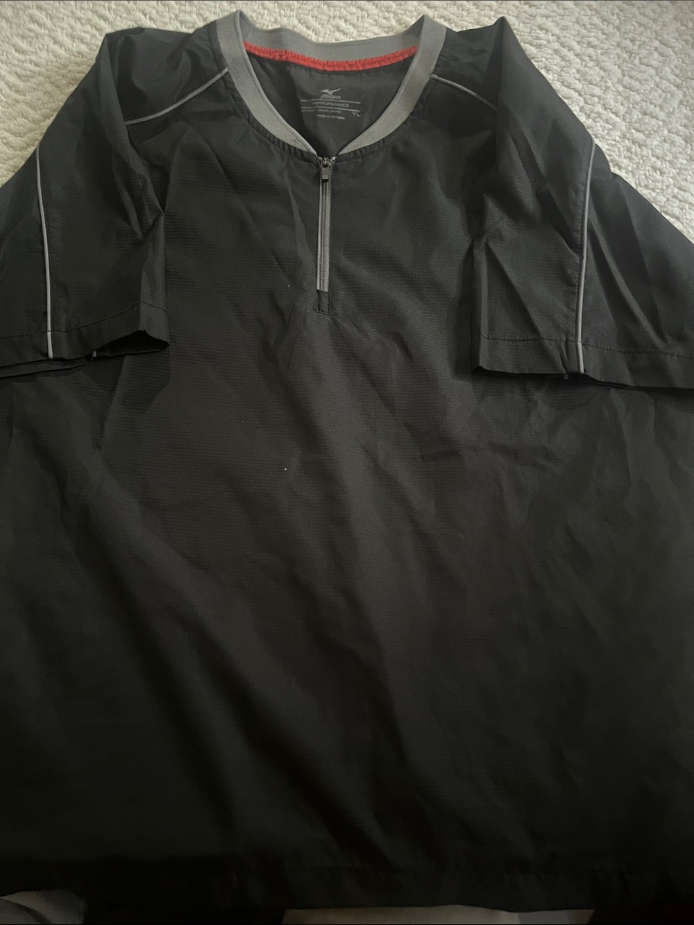Mizuno Black Short-Sleeve Quarter-Zip Performance Jacket